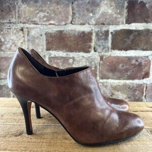 Cole Haan Brown Leather Heeled Ankle Booties (F11 D35577) Sz 8.5